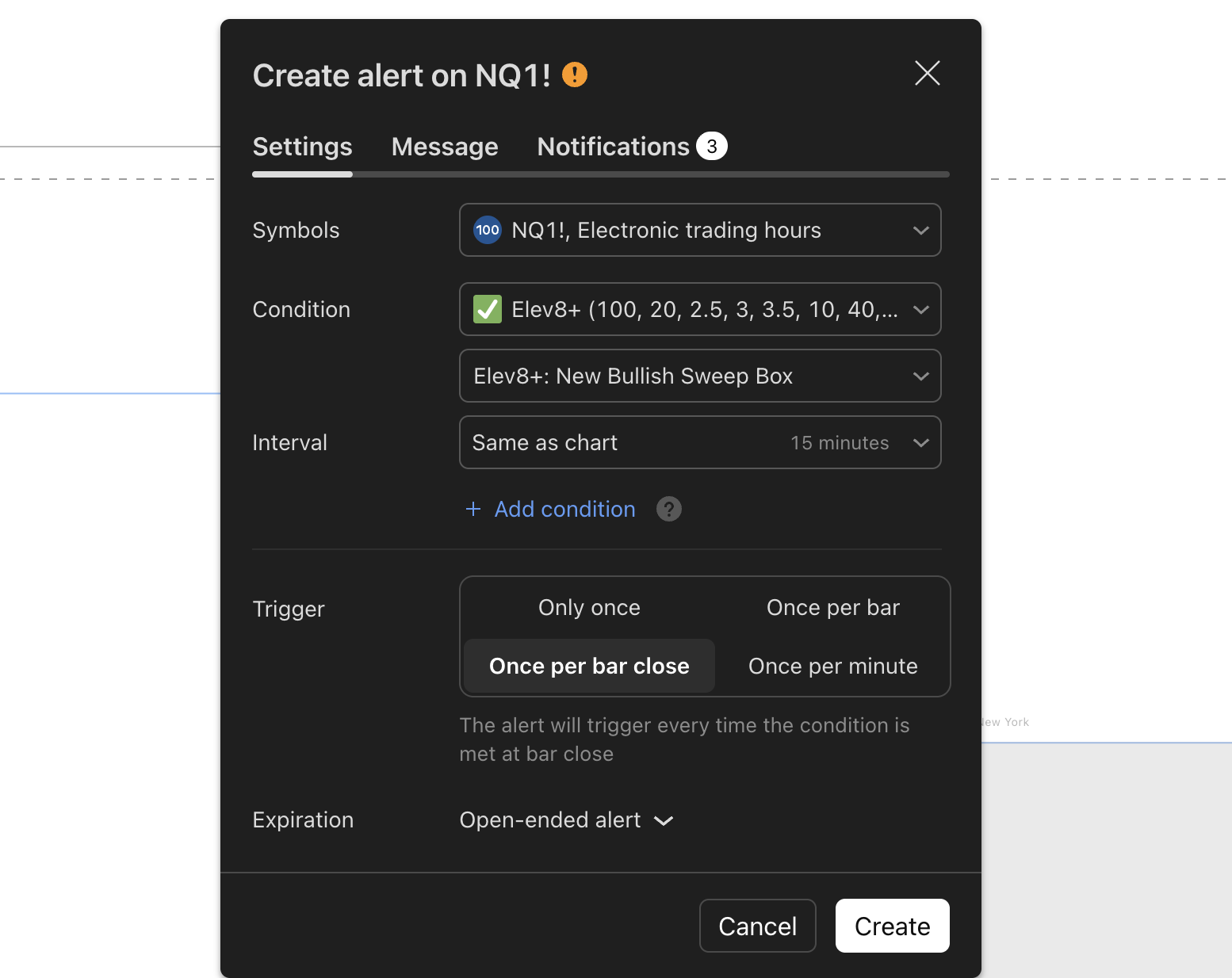 How to Create Elev8+ TradingView Alerts for Sweep Reversals